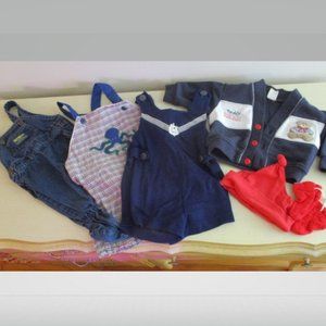 Bundle of Baby Boy Clothes - Includes VINTAGE OshKosh B'Gosh Overalls + More!